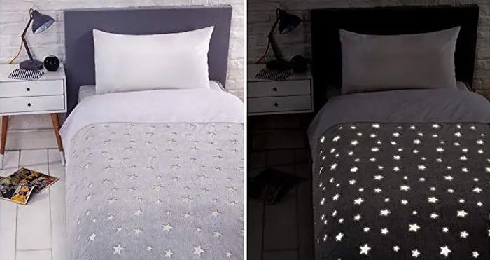 glow in the dark bed throw