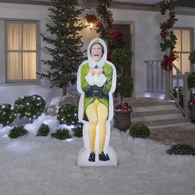 inflatable buddy the elf outdoors