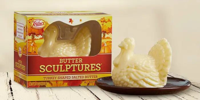 kellers creamery turkey-shaped butter sculpture