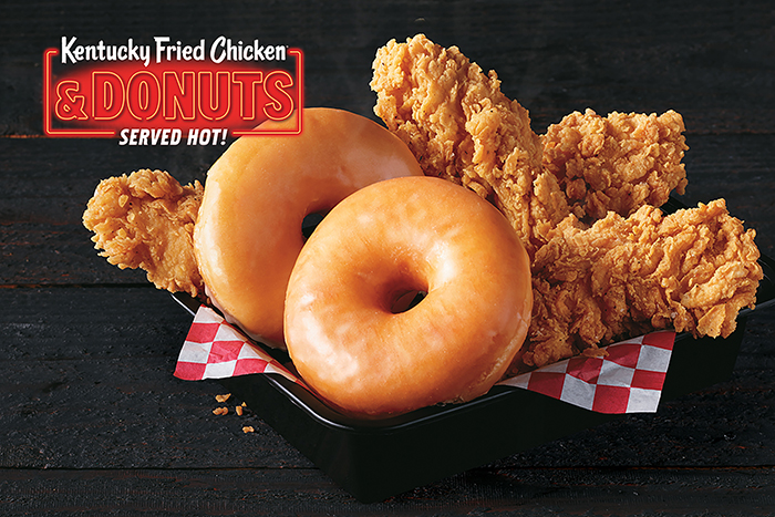 kfc fried chicken and donuts with banner