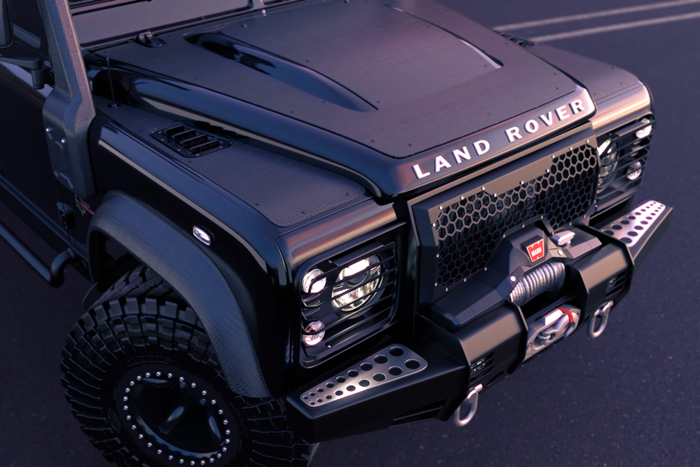 land rover black mamba 6x6 suv front