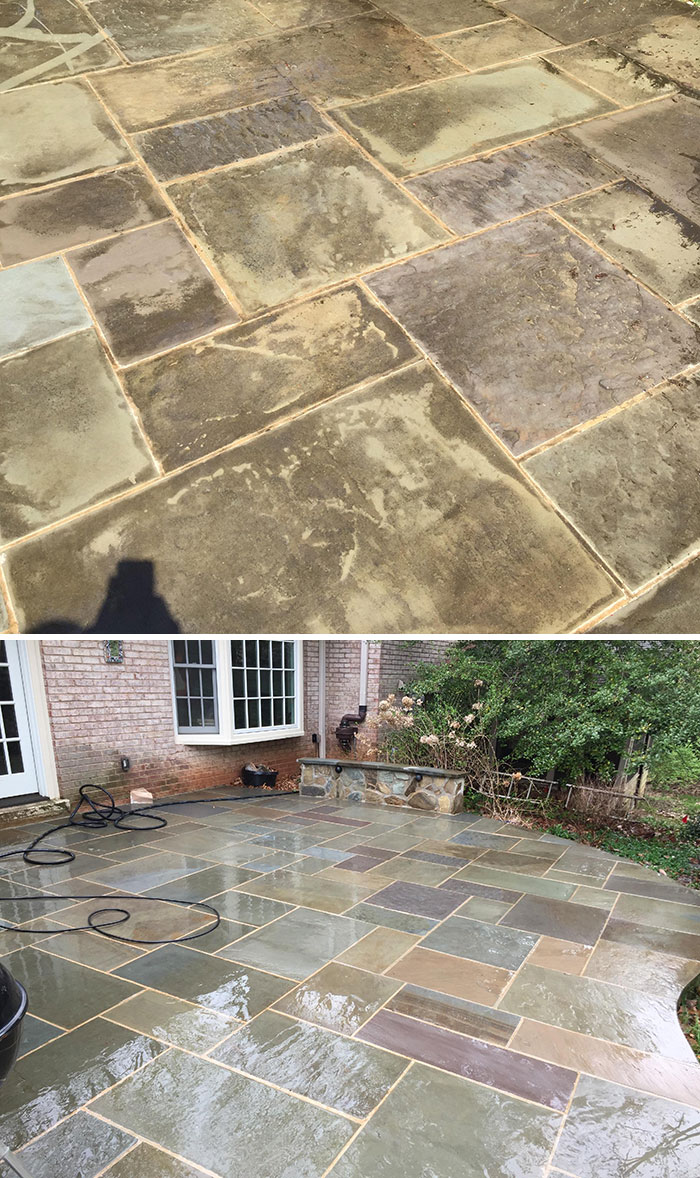 power washing transformations patio tiles