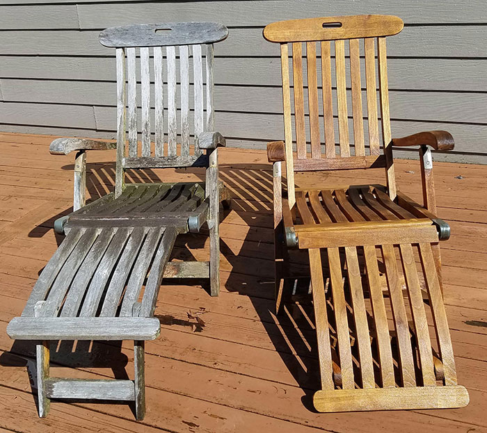 power washing transformations wooden chairs