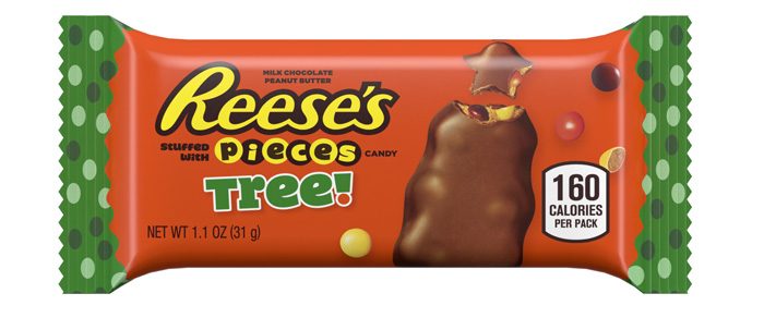 reese's peanut butter holiday trees with pieces