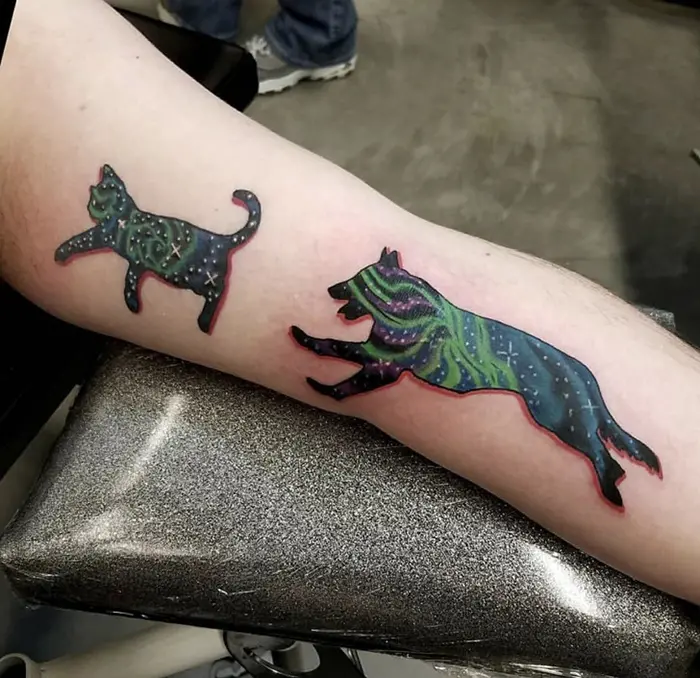 space dog and cat unique ink ideas