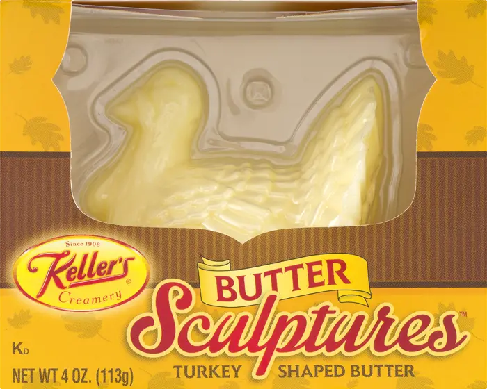 turkey-shaped butter sculpture thanksgiving