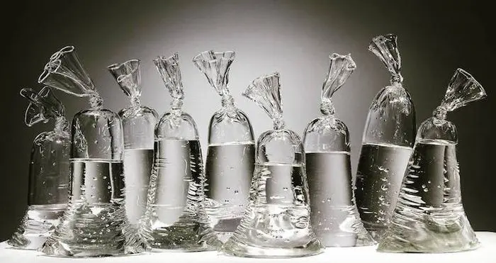 water bag glass sculptures
