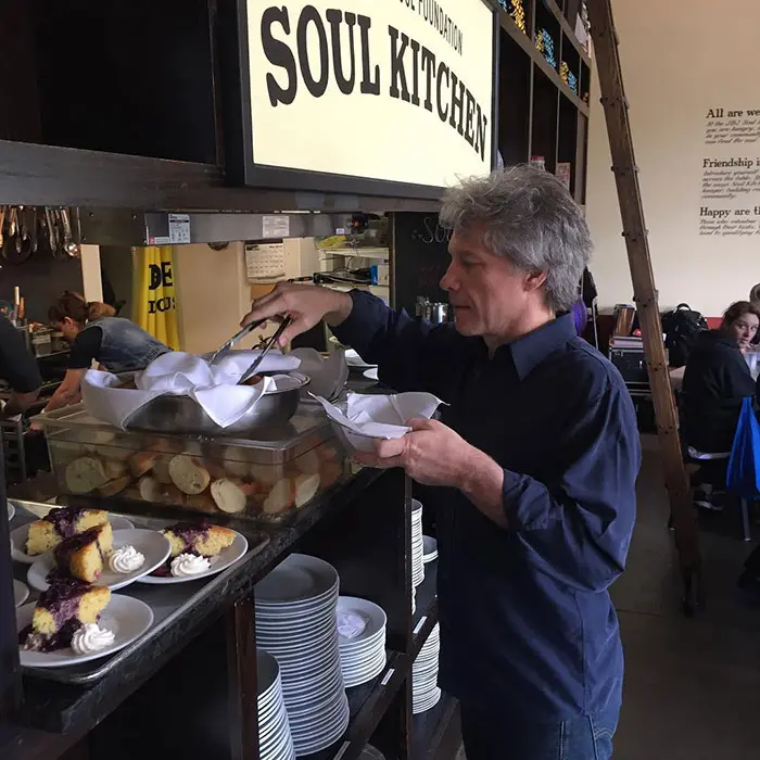 Bon Jovi Volunteering at Soul Kitchen