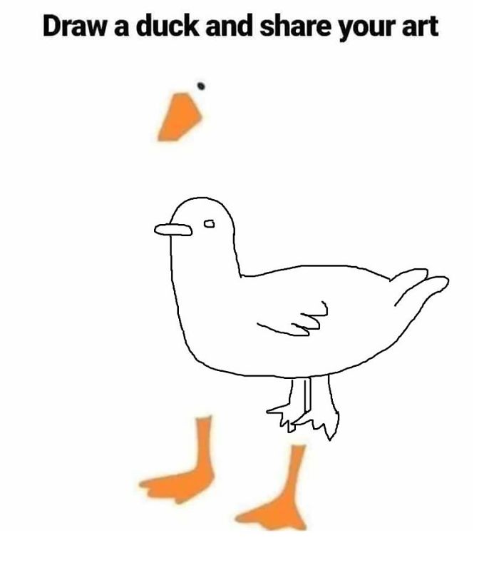 Fail Duck Drawing Based on Draw a Duck Template