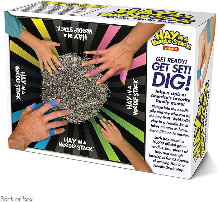 Hay In A Needle Stack Board Game Prank Gift Box Back