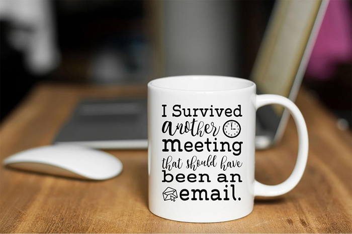 I Survived Another Meeting That Should Have Been an Email Coffee Mug with Icons