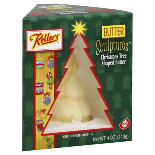 Keller's Creamery Christmas Tree-shaped Butter Sculpture Packaging Side