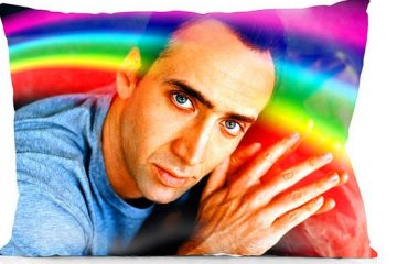Nicolas Cage rainbow pillowcase