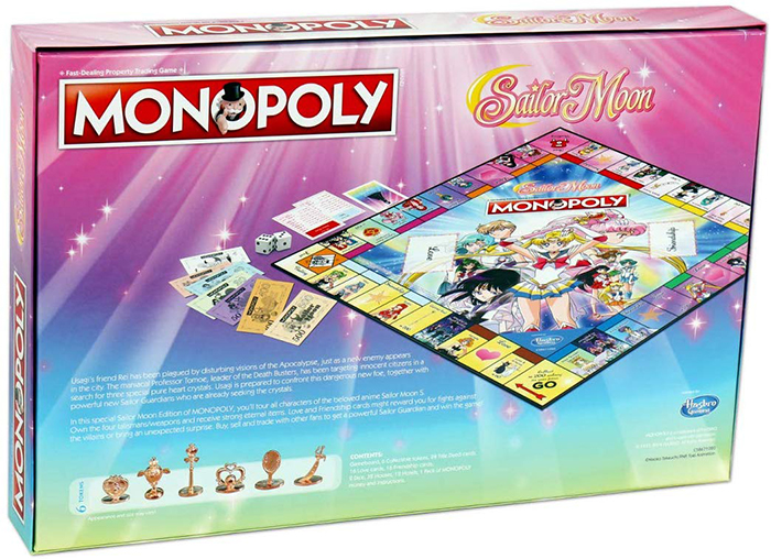 Sailor Moon Monopoly Board box back