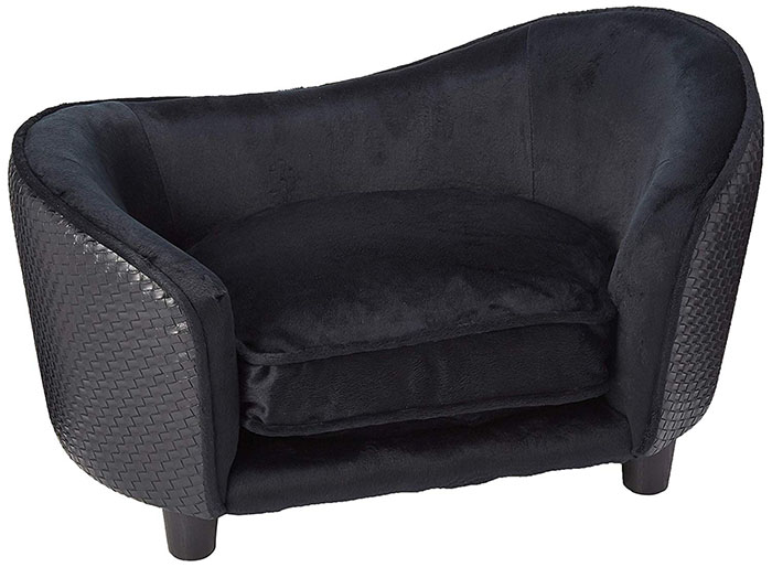 black pet couch