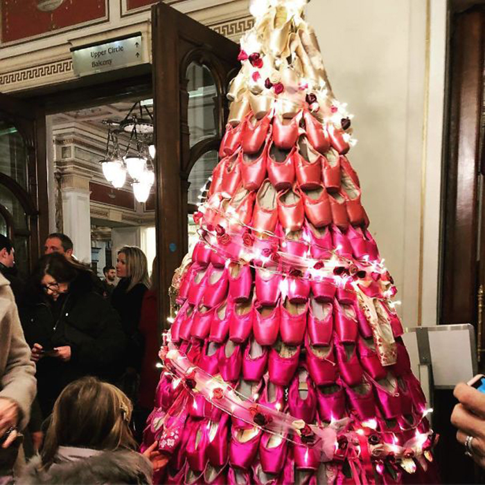 diy holiday trees ballet shoes