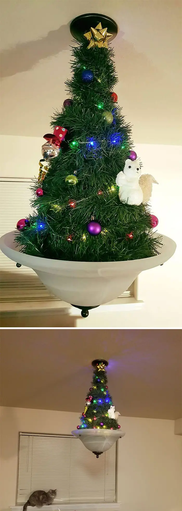 diy holiday trees cat-proof