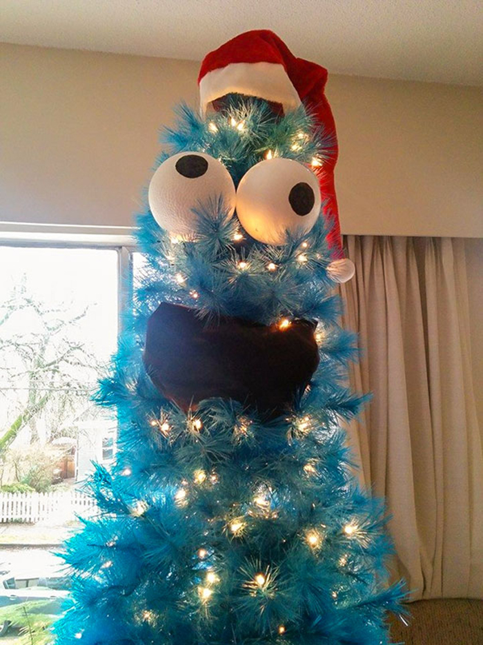 diy holiday trees cookie monster