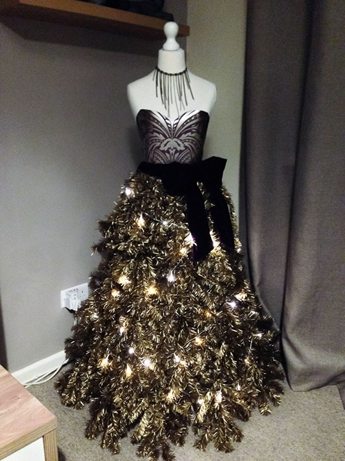 diy holiday trees gown