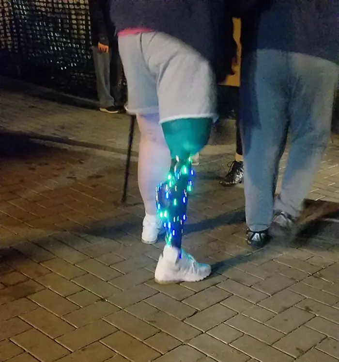 diy holiday trees prosthetic leg
