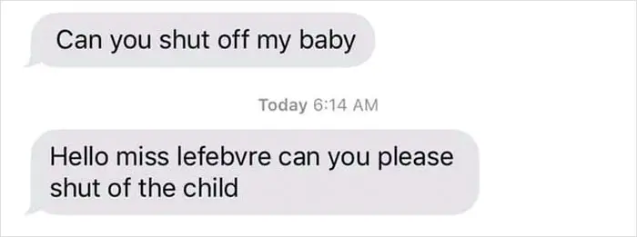 fake babies class project desperate texts shut off the baby