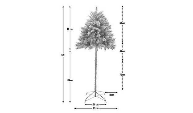 half christmas tree measurements