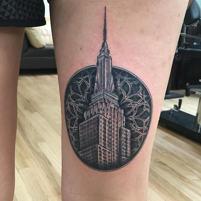 Abstract Empire State Building Tattoo