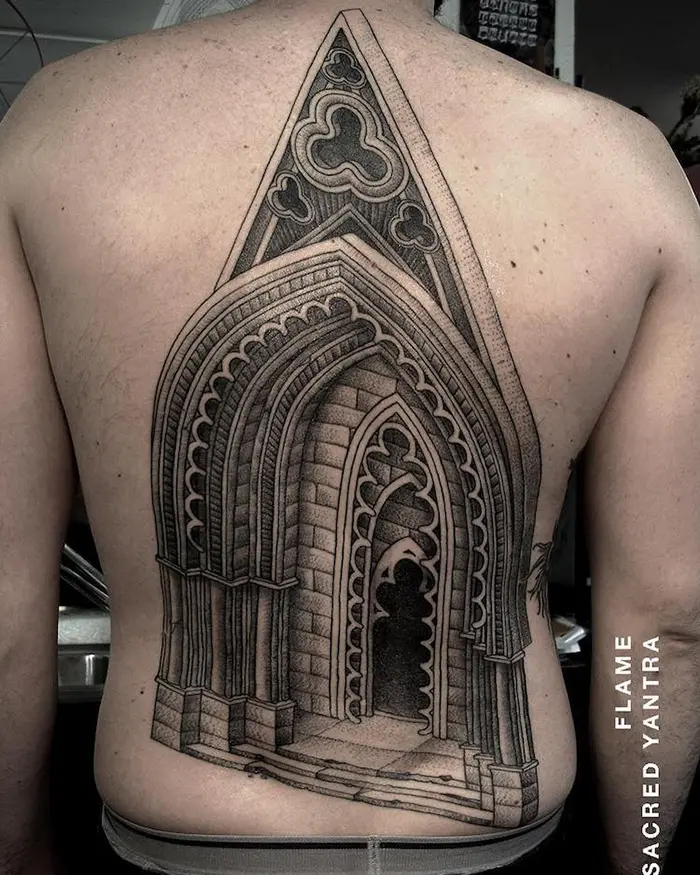 Architecture Tattoo on Back