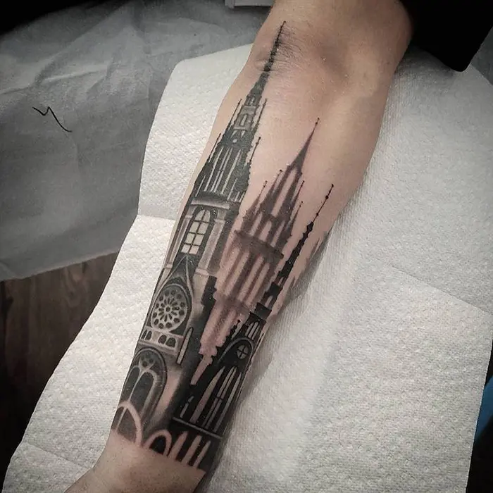 Sagrida Familia Church Tattoo by Eunbee Choi Eunji TattooNOW