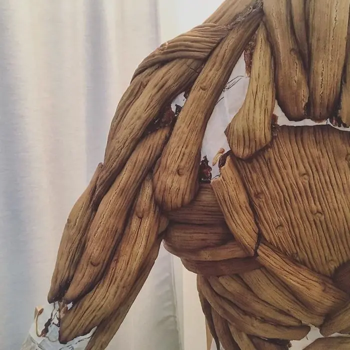 Groot Gingerbread Sculpture Work in Progress Arm
