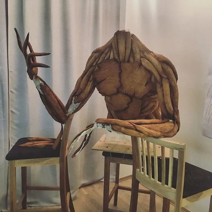 Groot Gingerbread Sculpture by Caroline Eriksson Work in Progress Upper Body