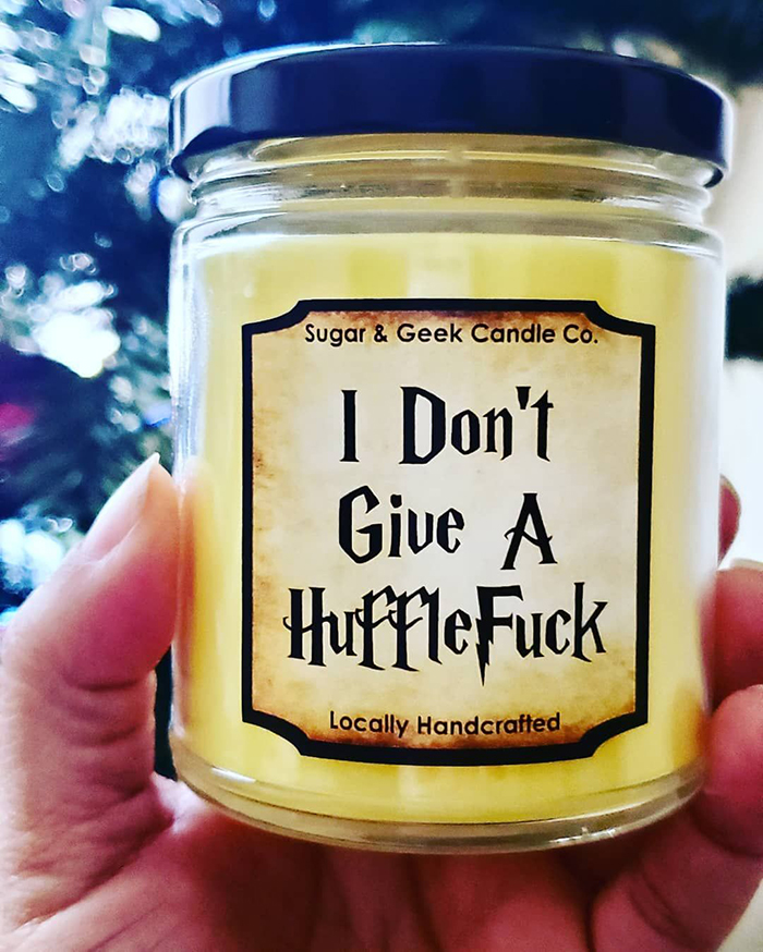 Harry Potter I Don't Give a HuffleFuck Candle