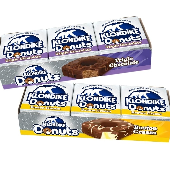 Klondike Donut Ice Cream Bar Triple Chocolate and Boston Cream