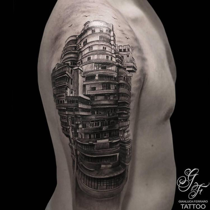 Kowloon Walled City Tattoo on Arm