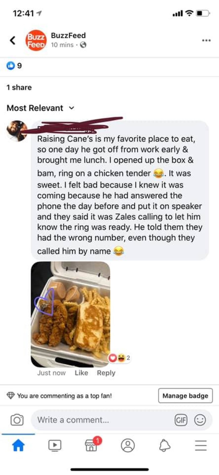Man Proposes to Girlfriend with a Ring Shoved on a Chicken Finger