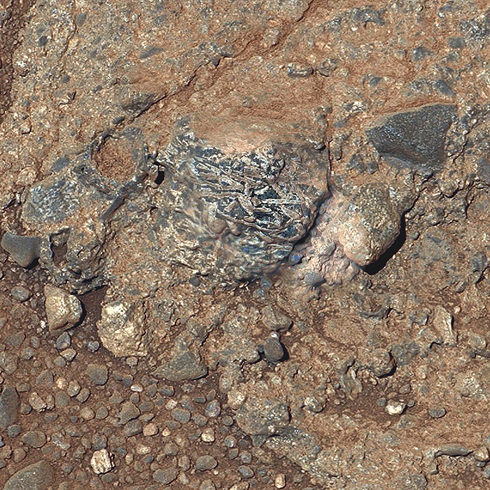 Martian Rock Harrison in Color, Showing Crystals