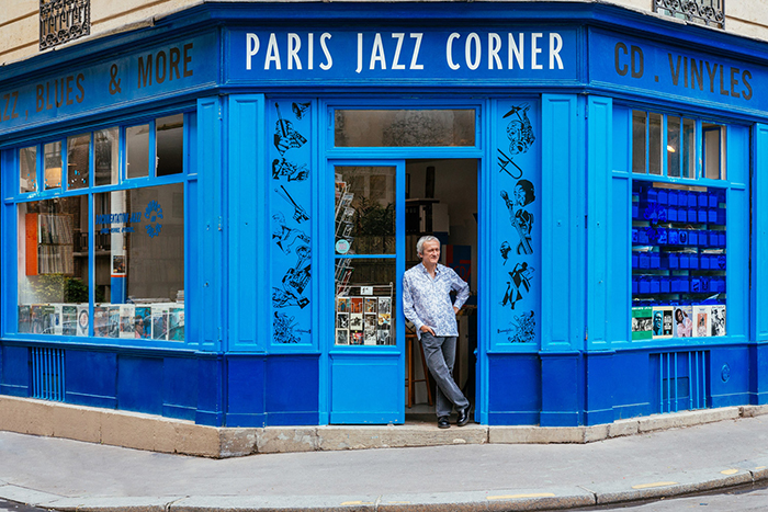 Maxime Hubert In Front of Paris Jazz Corner