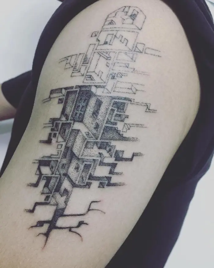 Maze Tattoo on Arm