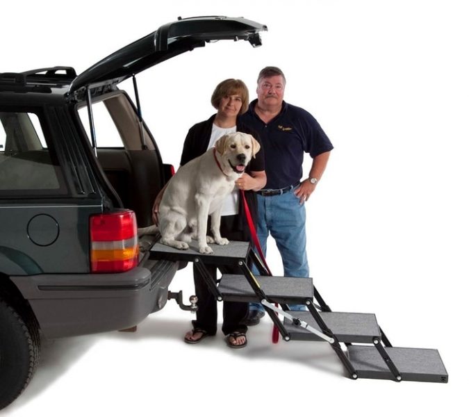 The Portable Pet Loader Stairs Are Great For Helping Small Or Elderly Dogs Into The Car