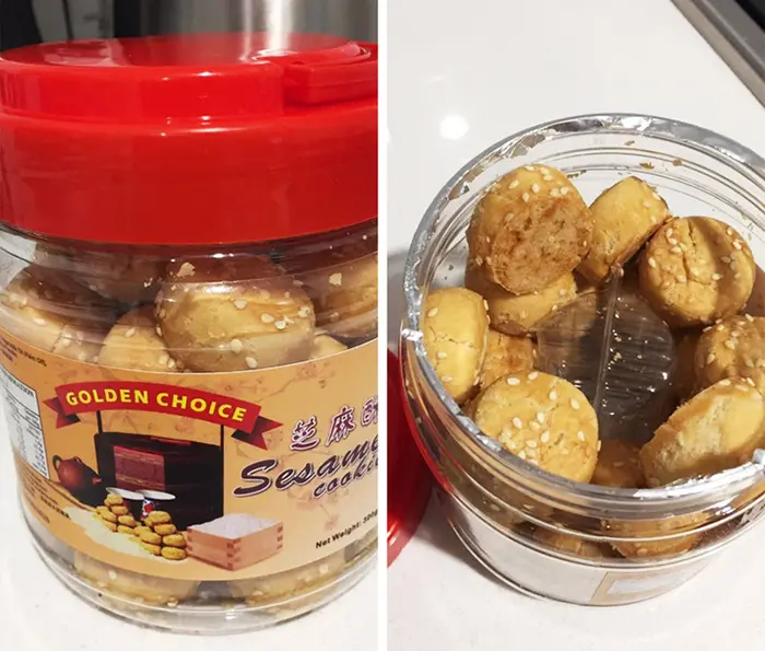 Sesame Cookies Container with Another Container Inside