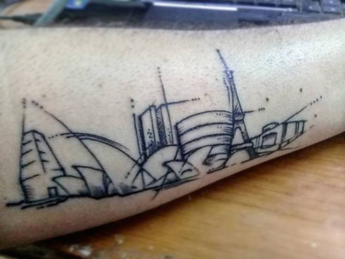 Various Tattoos of Architectural Wonders
