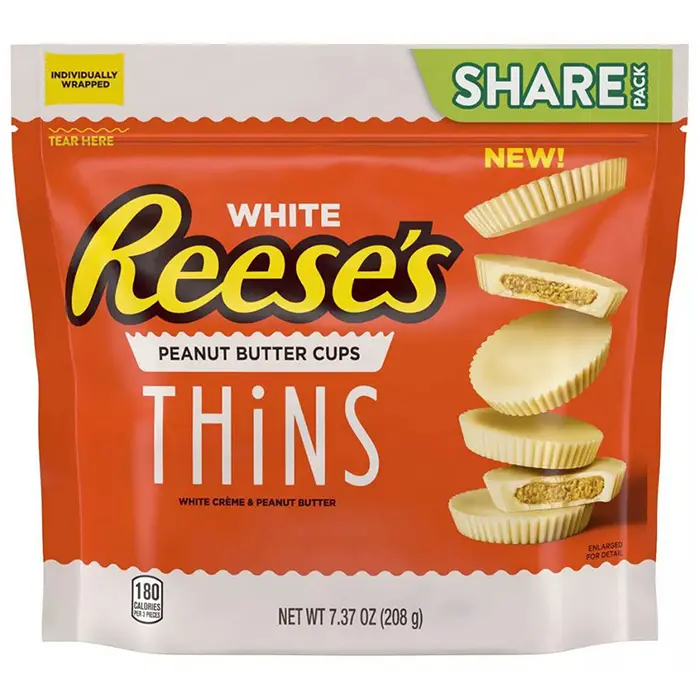 White Reese's Thins Packaging Front