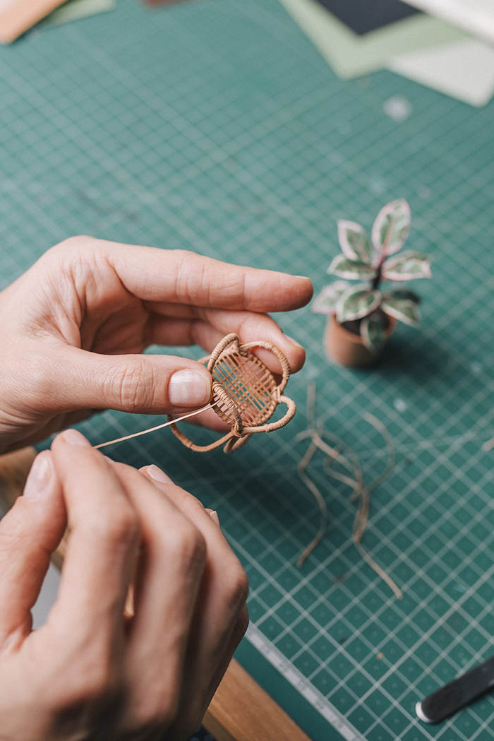 a paper basket in progress