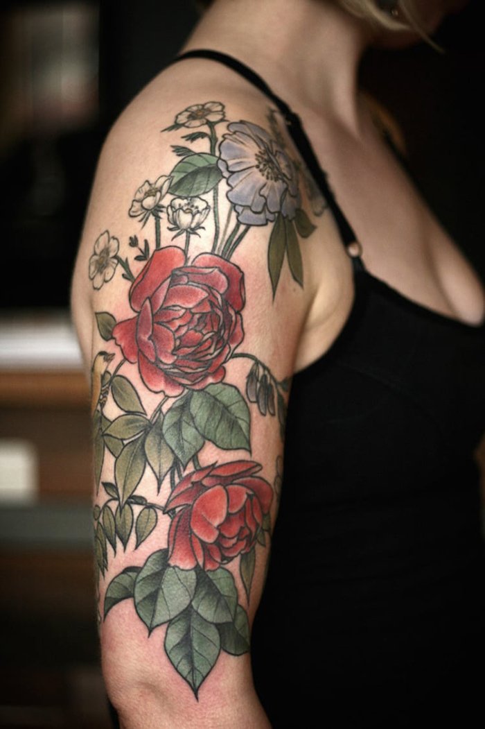 alice carrier floral tattoos