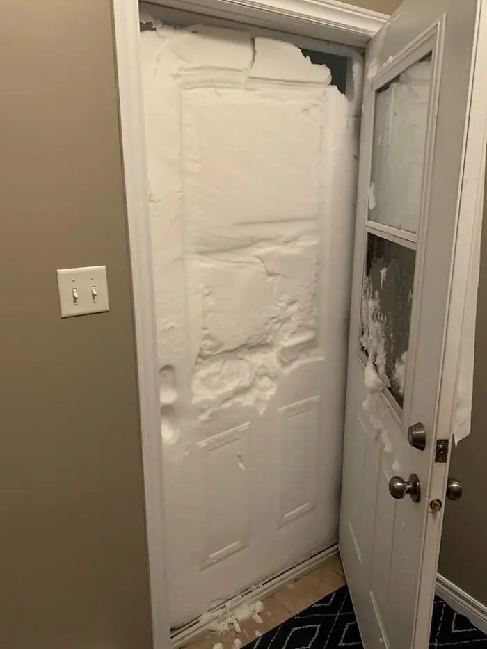 canada blizzard pathway blocked by snow