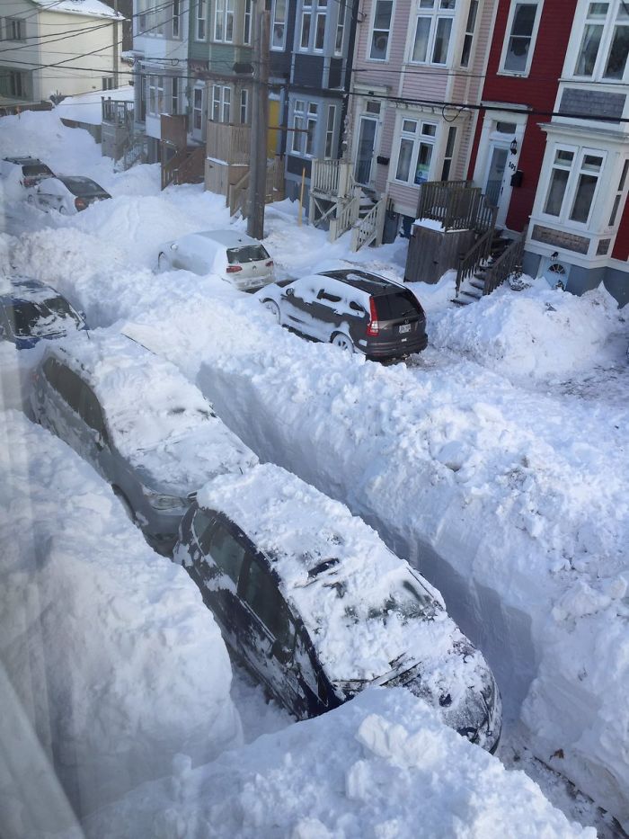 canada blizzard road blocked with snow