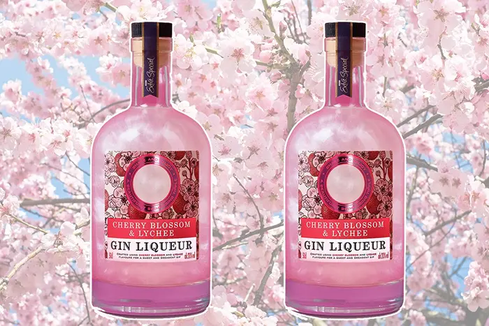 cherry blossom and lychee gin liqueur