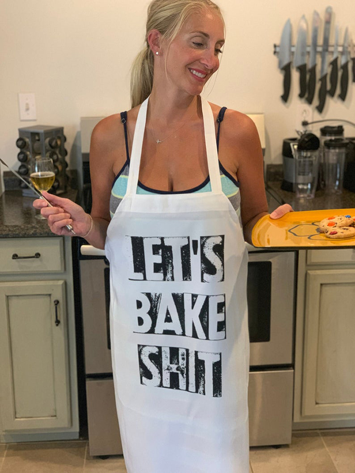 funny cooking aprons lets bake shit
