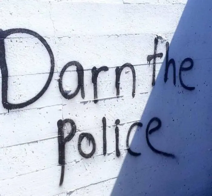 funny positive vandalism darn the police