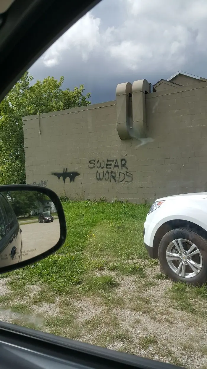 funny positive vandalism swear words